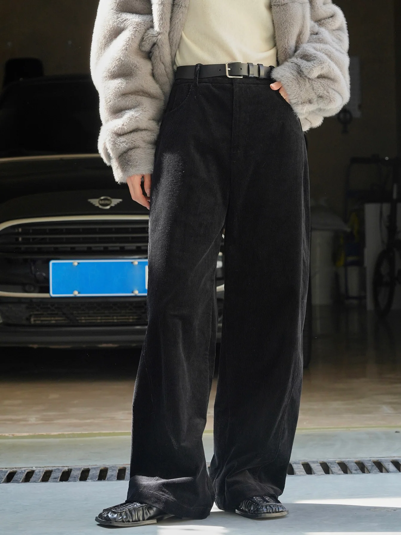 2026 Women Autumn High Waist Wide Leg Corduroy Pants 97% Cotton Fashion Clothes Pants Female Long Trousers