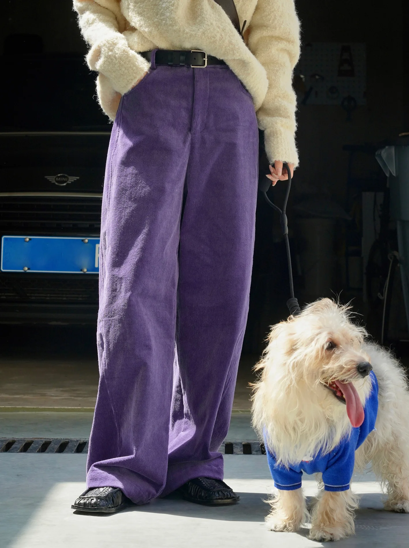 2026 Women Autumn High Waist Wide Leg Corduroy Pants 97% Cotton Fashion Clothes Pants Female Long Trousers