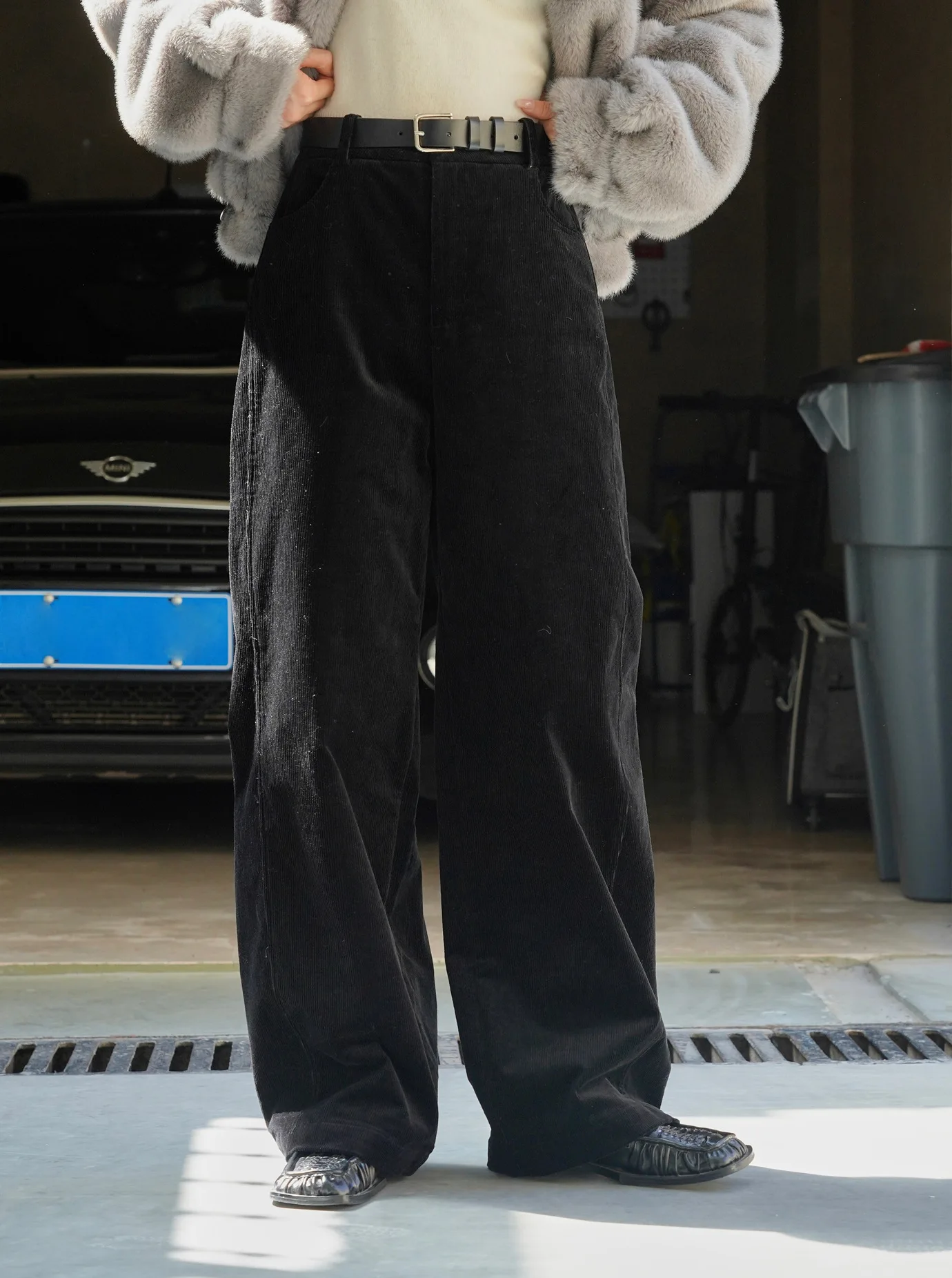 2026 Women Autumn High Waist Wide Leg Corduroy Pants 97% Cotton Fashion Clothes Pants Female Long Trousers