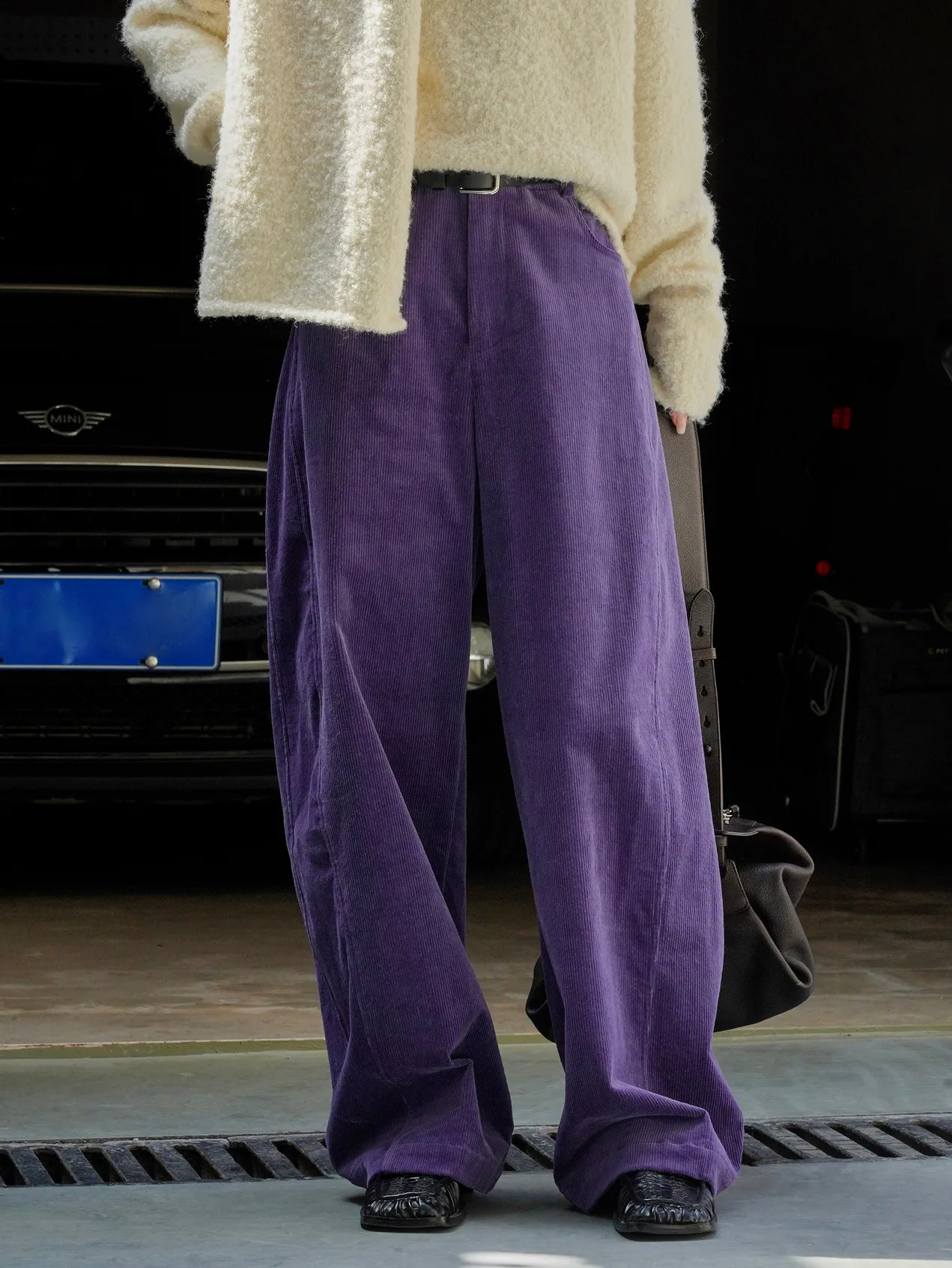 2026 Women Autumn High Waist Wide Leg Corduroy Pants 97% Cotton Fashion Clothes Pants Female Long Trousers