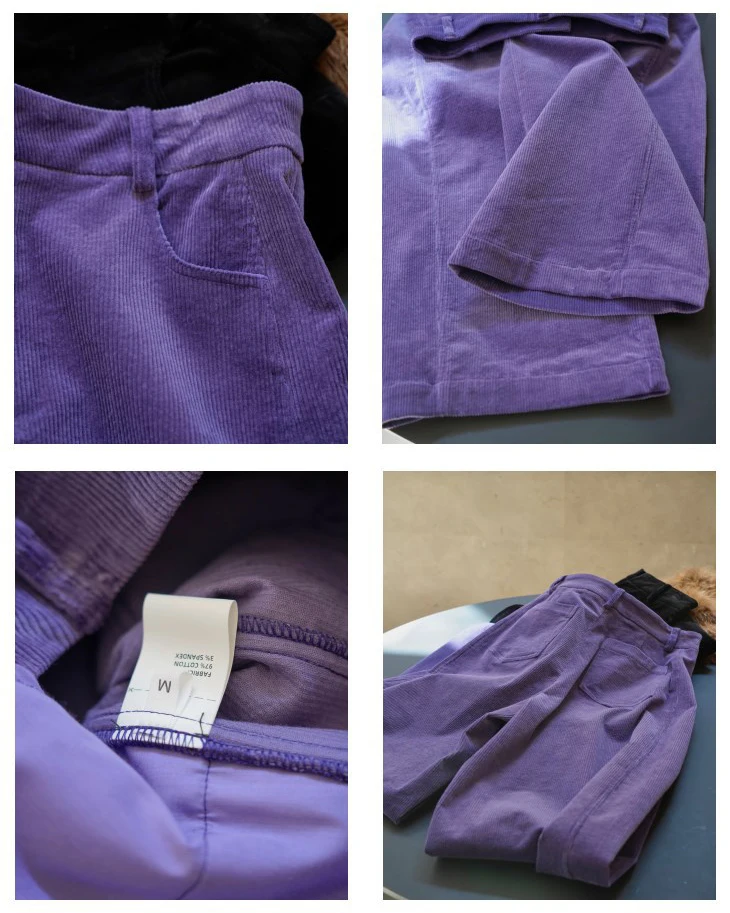2026 Women Autumn High Waist Wide Leg Corduroy Pants 97% Cotton Fashion Clothes Pants Female Long Trousers