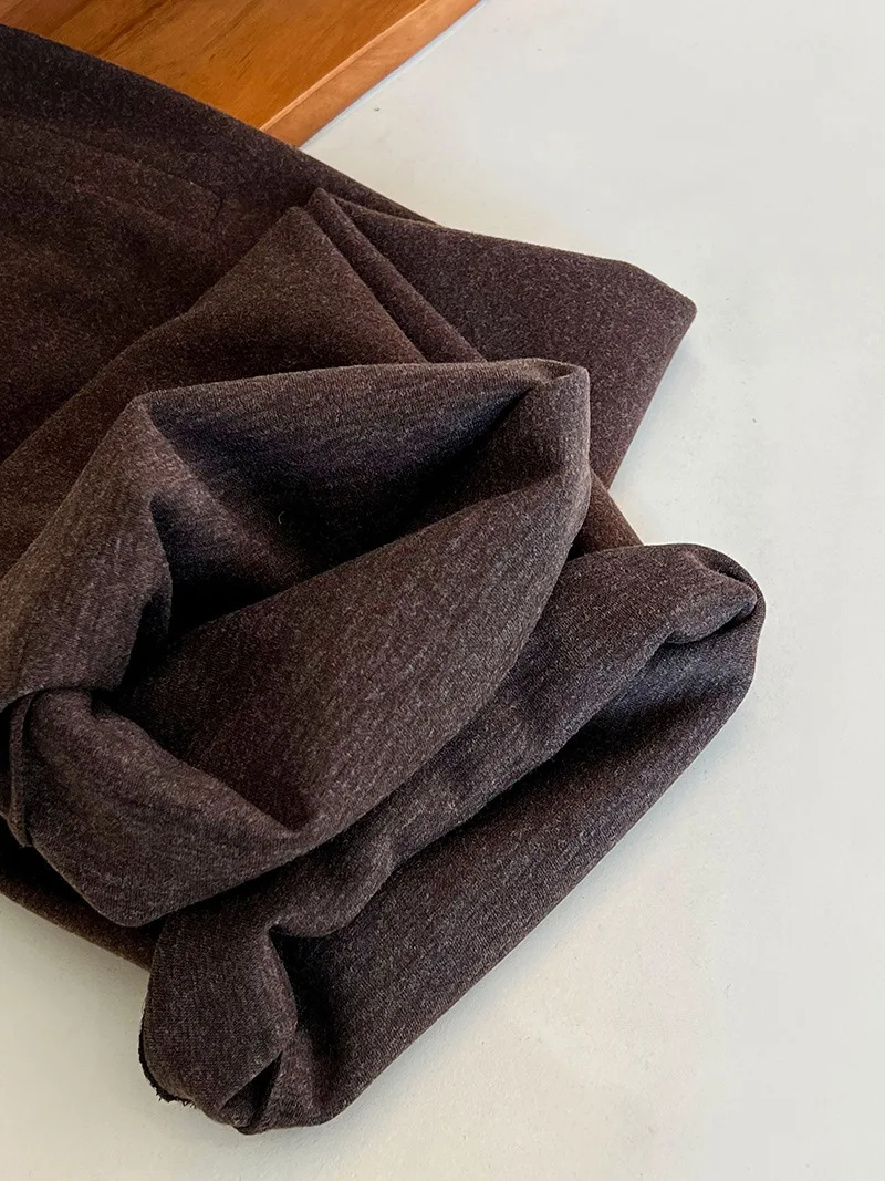 [LANMREM] Vintage Woolen Pants For Women Straight Wide Leg Trousers Office Lady Warm Loose Clothing 2025 Winter New 26C867
