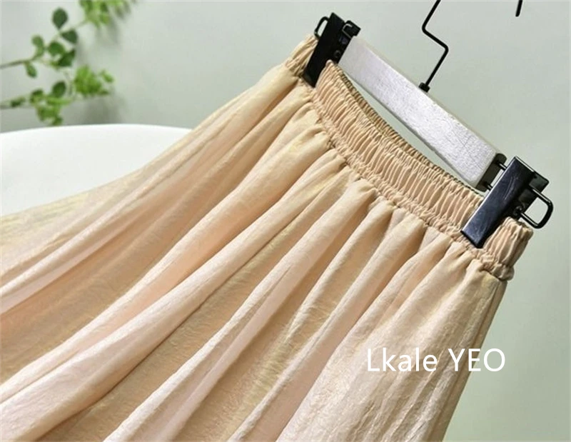 New Women's Chiffon Pants 2025 Spring Autumn Casual High Waist Ladies Wide-leg Trousers Fashion Personality Femme Skirt Pant