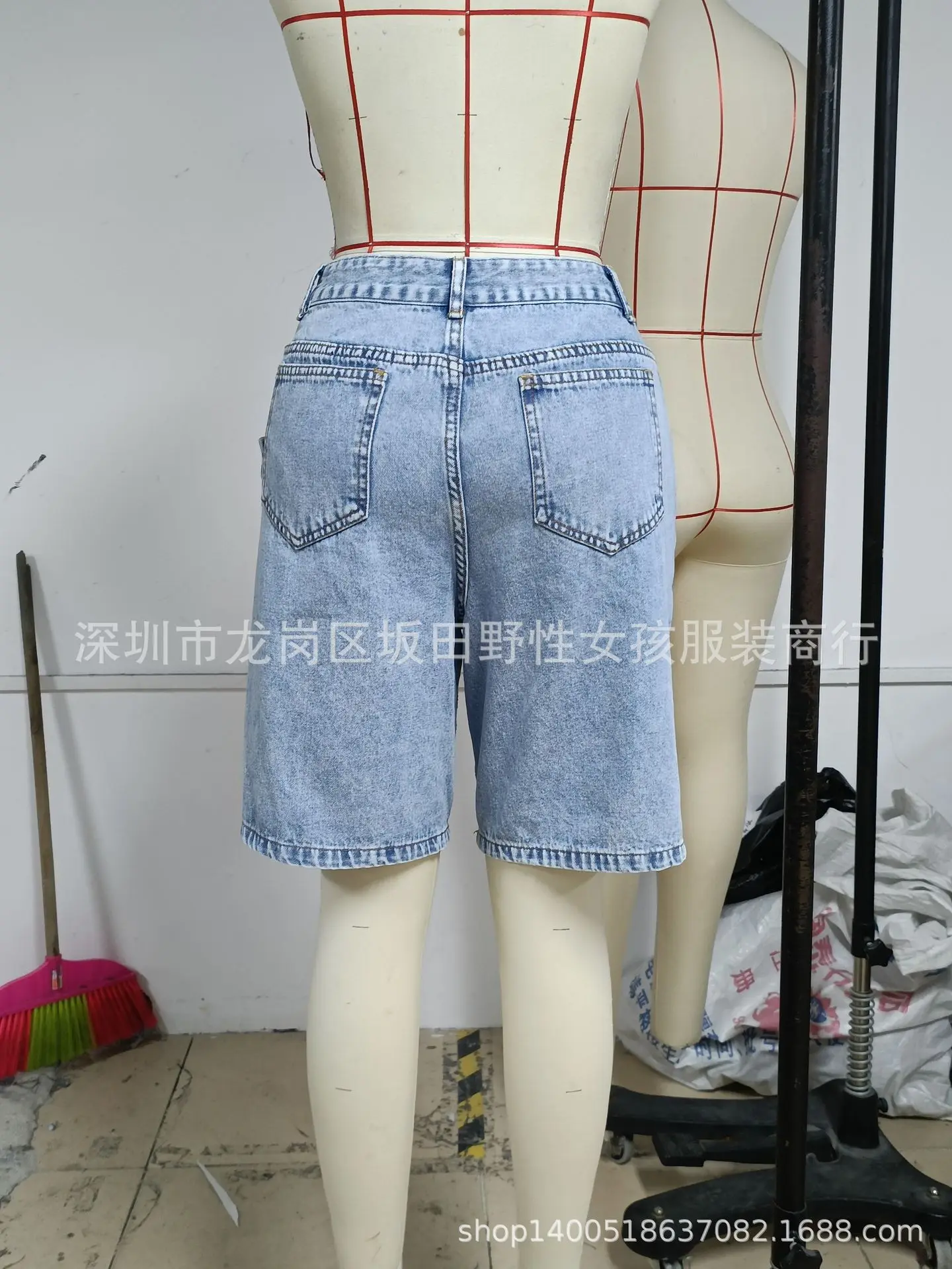 Women Denim Pant Jeans Vintage Wide Leg Knee Length Pants High Waist Straight Trousers Y2k Streetwear Elegant Casual Loose