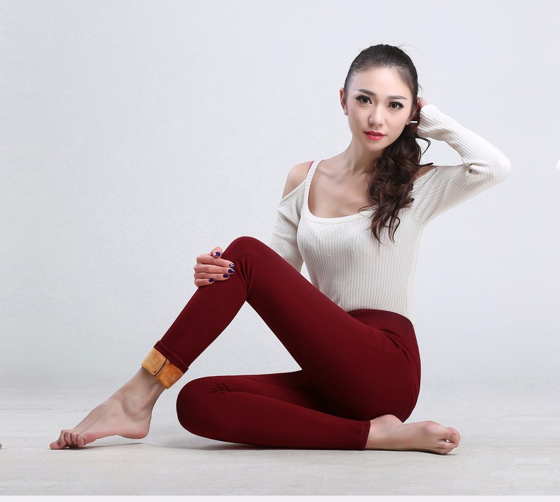 2022 winter warm Women Pencil Pants Candy Color High elasticity Female Skinny pants female trousers Leggings clothes S-6XL