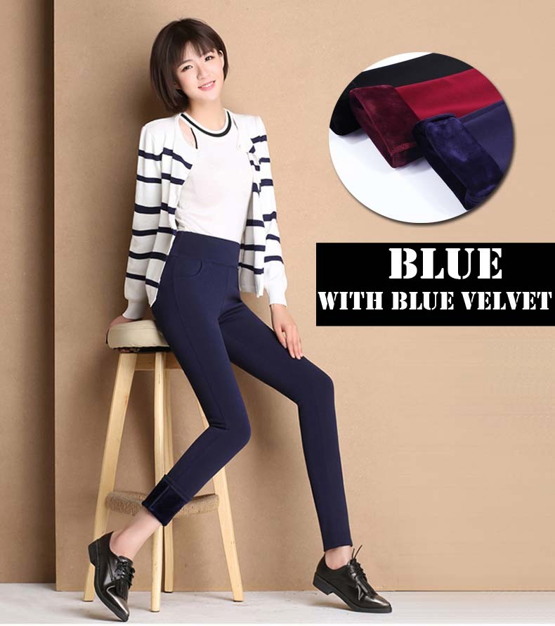2022 winter warm Women Pencil Pants Candy Color High elasticity Female Skinny pants female trousers Leggings clothes S-6XL