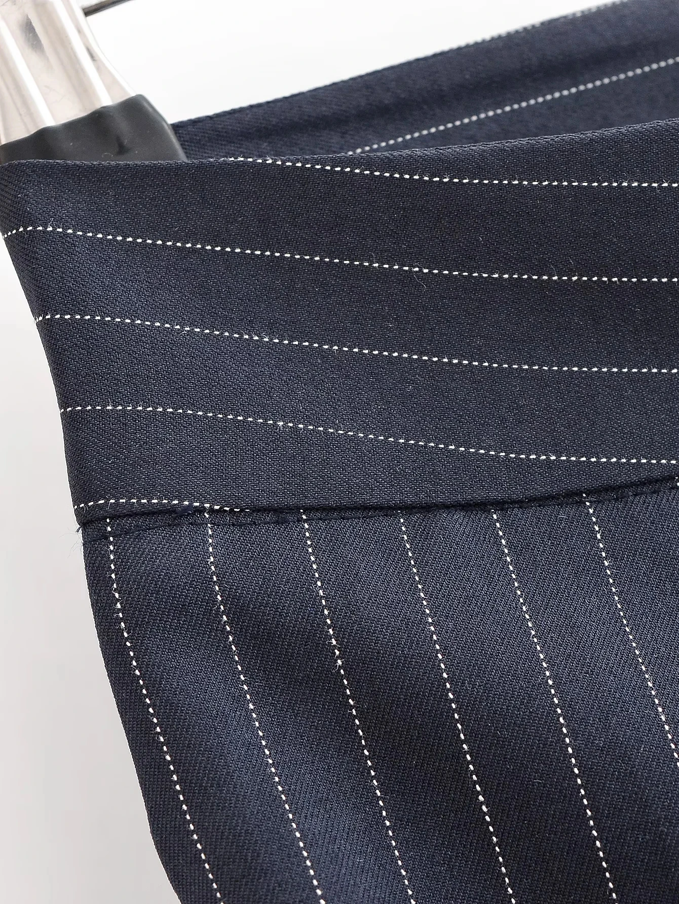 Fashion Stripe Pleated Wide Leg Pants For Women Elegant Pockets High Waist Long Trousers 2025 Autumn Lady High Street Chic Pants