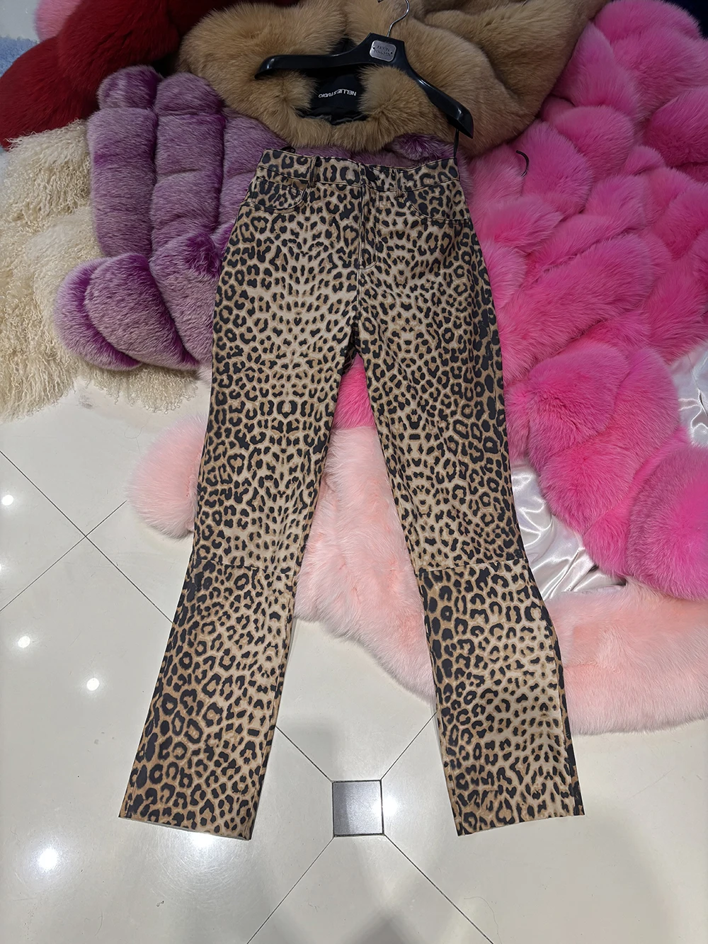YOLOAgain 2025 Autumn Suede Pants Women Real Leather Straight Trousers Female