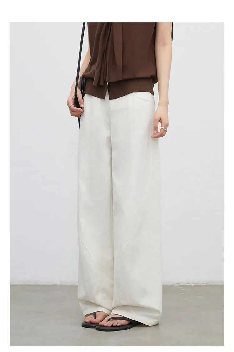CHIC VEN New Fashion Women Pants Loose Casual Solid Straight Leg Pant Line Design Female Trousers Spring Summer 2026 Clothes