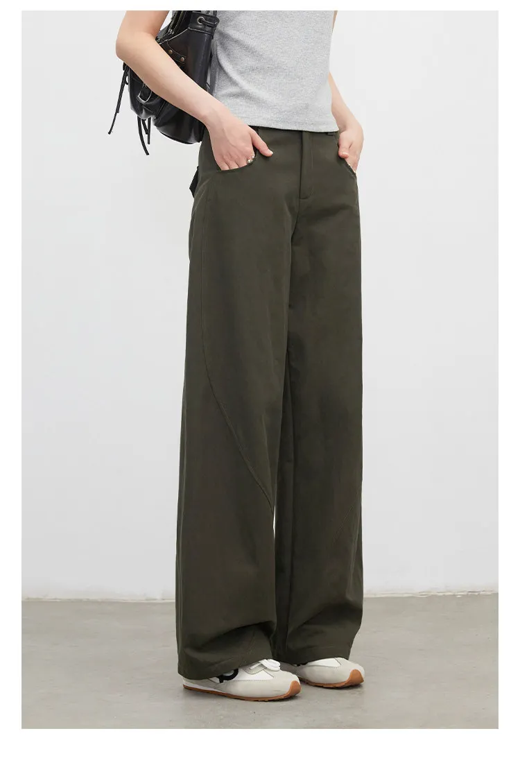 CHIC VEN New Fashion Women Pants Loose Casual Solid Straight Leg Pant Line Design Female Trousers Spring Summer 2026 Clothes