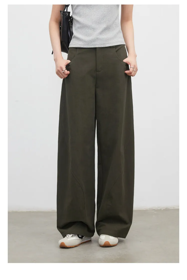 CHIC VEN New Fashion Women Pants Loose Casual Solid Straight Leg Pant Line Design Female Trousers Spring Summer 2026 Clothes