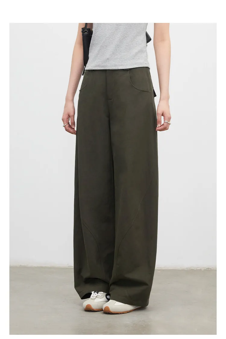 CHIC VEN New Fashion Women Pants Loose Casual Solid Straight Leg Pant Line Design Female Trousers Spring Summer 2026 Clothes