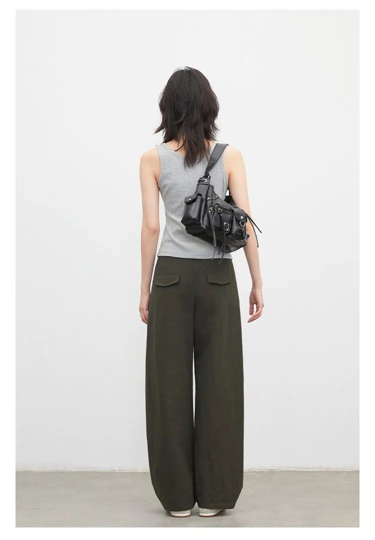 CHIC VEN New Fashion Women Pants Loose Casual Solid Straight Leg Pant Line Design Female Trousers Spring Summer 2026 Clothes