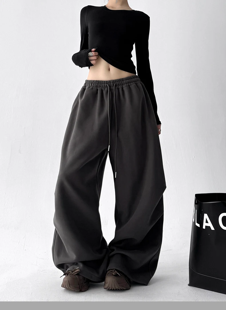 Women's Red Sweatpants Baggy Joggers Sports Dance Pants Harajuku Japanese 2000s Style Vintage Y2k Oversize Trousers Autumn 2025