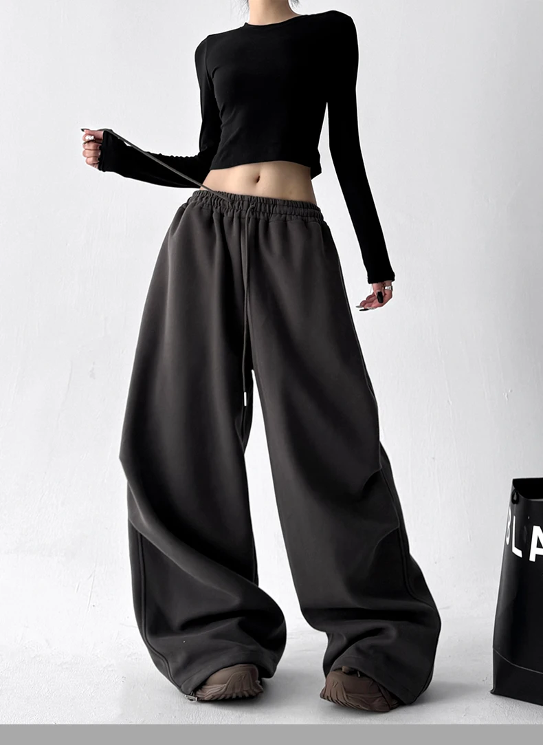 Women's Red Sweatpants Baggy Joggers Sports Dance Pants Harajuku Japanese 2000s Style Vintage Y2k Oversize Trousers Autumn 2025