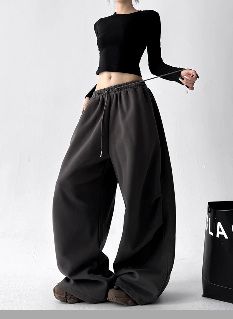 Women's Red Sweatpants Baggy Joggers Sports Dance Pants Harajuku Japanese 2000s Style Vintage Y2k Oversize Trousers Autumn 2025