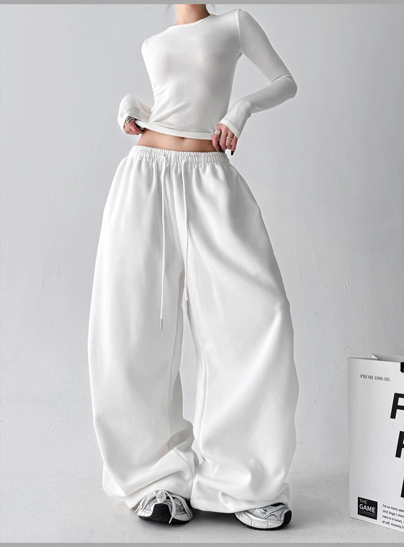 Women's Red Sweatpants Baggy Joggers Sports Dance Pants Harajuku Japanese 2000s Style Vintage Y2k Oversize Trousers Autumn 2025