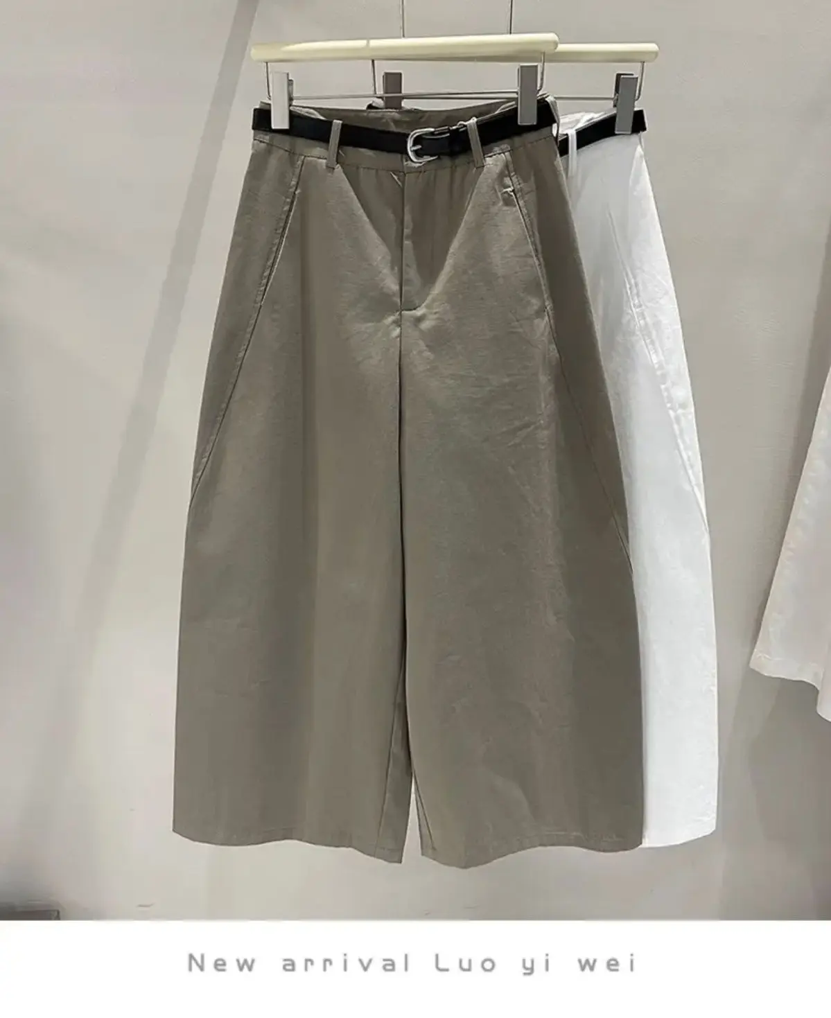2026 Spring/summer Korean Fashion 9-inch Wide Leg Pants For Women High Waist Simple Balloon Pants Versatile Casual Pants