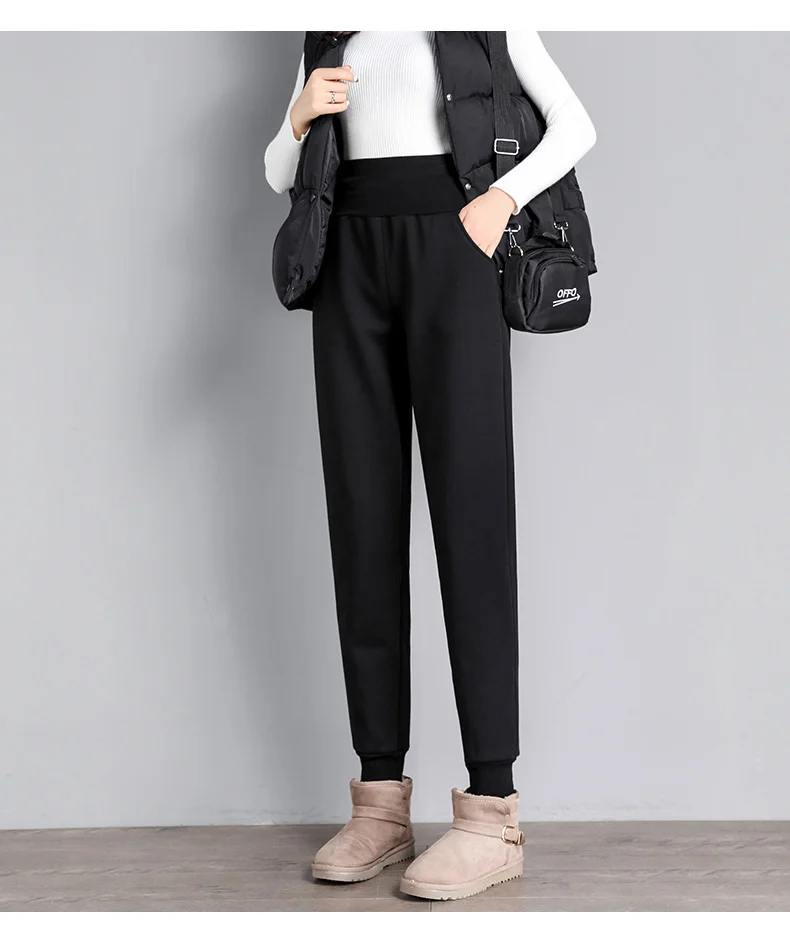 PELEDRESS Women Thick Warm Winter Harem Pants Casual Loose Korean Style Sweatpants High Waist Joggers Female Cashmere Trousers