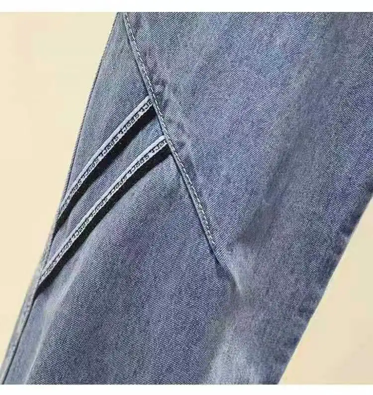 Ladies Cowboy Trousers High Quality Jeans Women Spring Autumn New Korean High-Elastic Waist Jiufen Points Harem Denim Pants