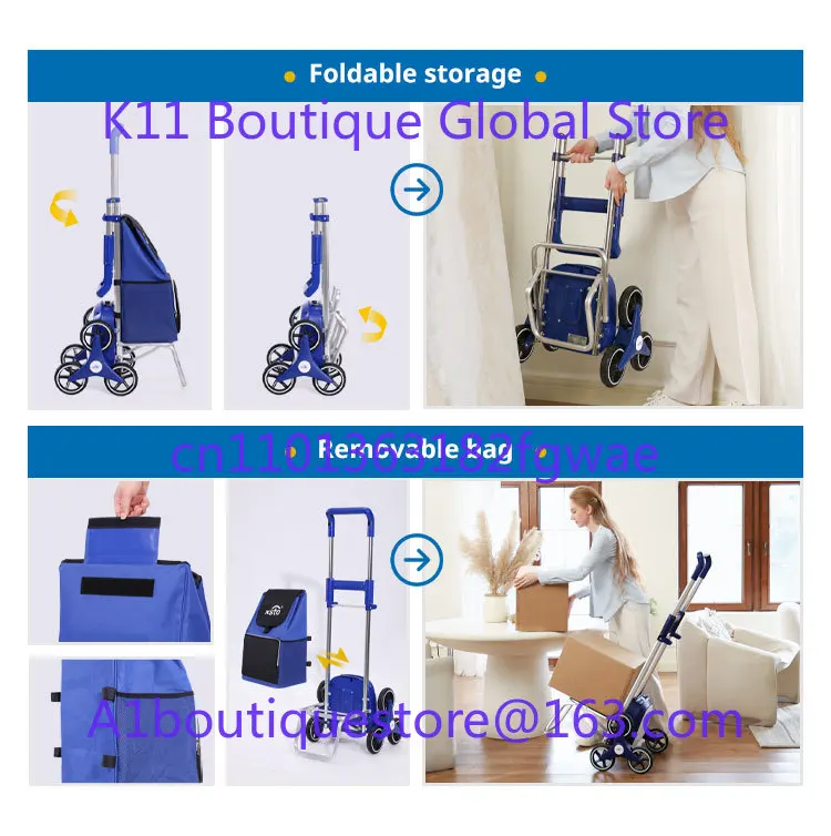 Xsto ZW030 Electric Stair Climbing Shopping Cart 30KG Easy to Carry and Foldable