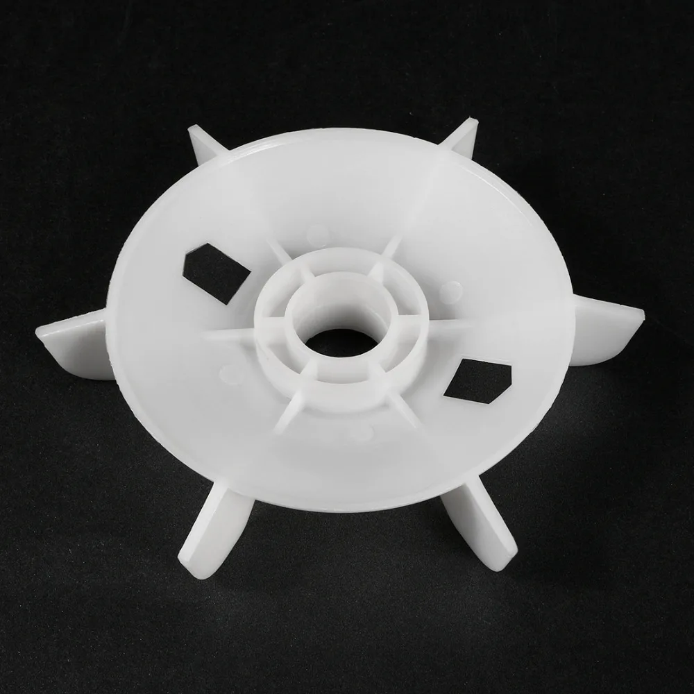 Uxcell 1Pcs 130x24mm/155x24mm Y90-2/Y90-4 White Plastic 6 Impeller Motor Round Shaft Replacement Fan Vane for Home DIY