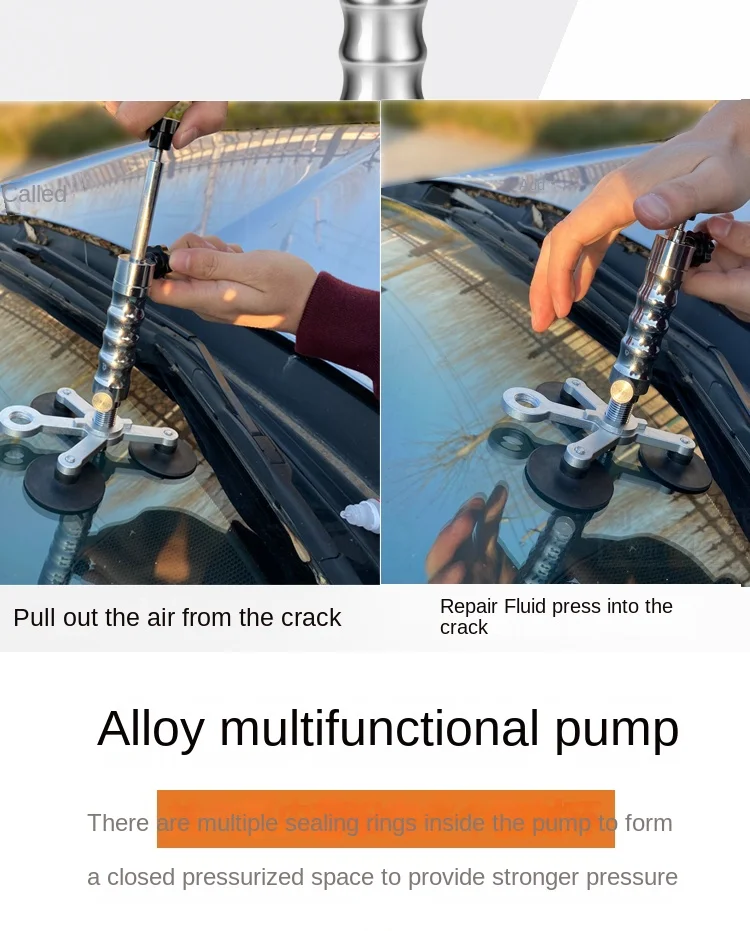 Vacuum Pump Glue Dispenser Stainless Steel Auto Glass Repair Tool Auto Windshield Repair Glass Repair