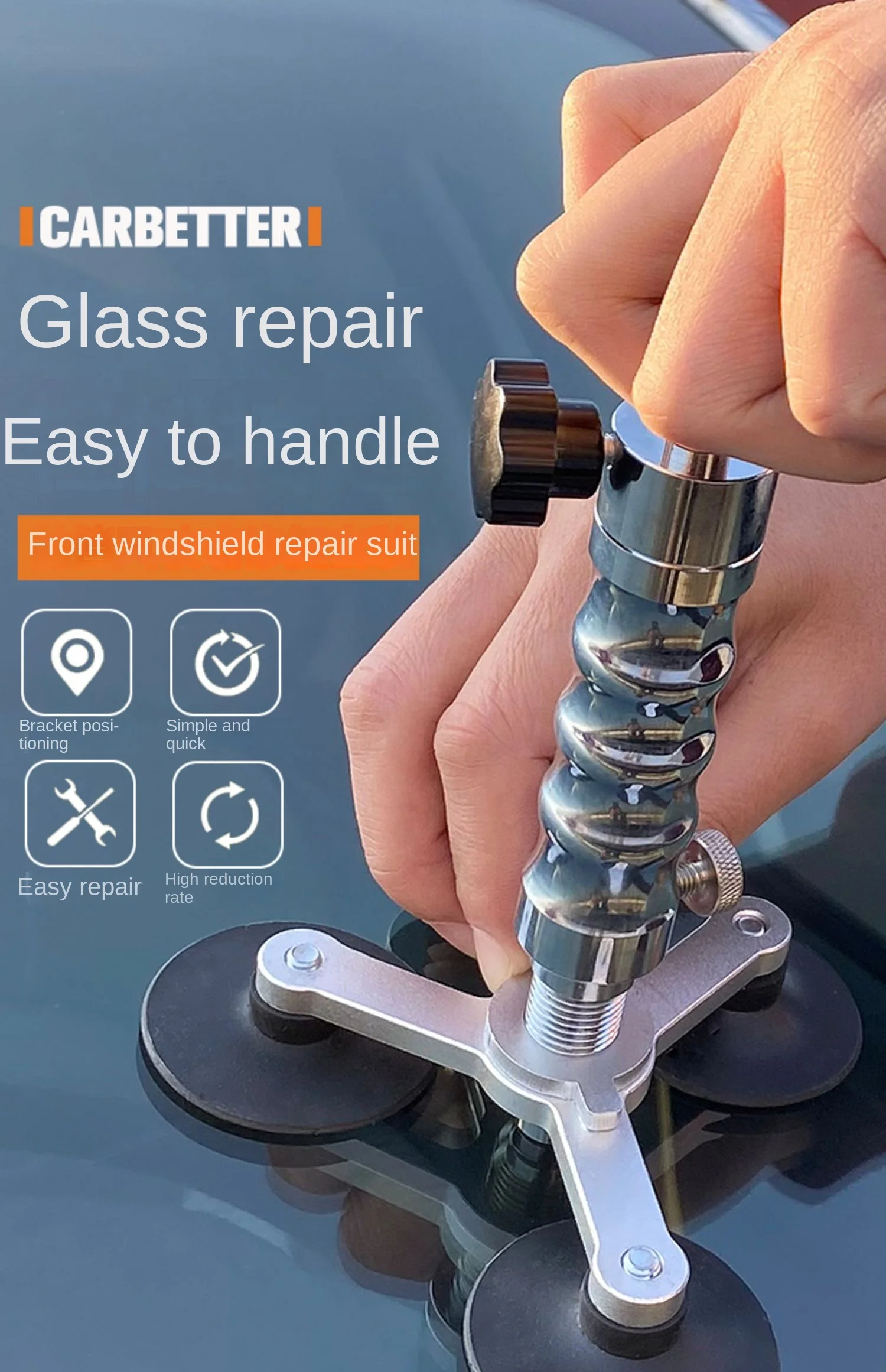 Vacuum Pump Glue Dispenser Stainless Steel Auto Glass Repair Tool Auto Windshield Repair Glass Repair