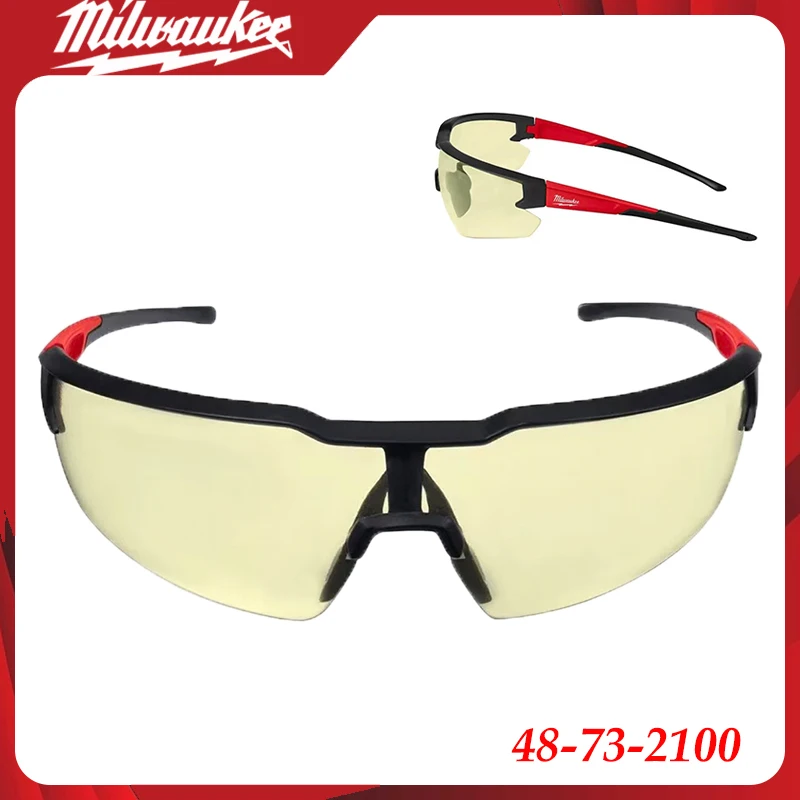 Milwaukee 48-73-2100 Yellow Anti-Scratch Safety Glasses for Industrial & Construction Use
