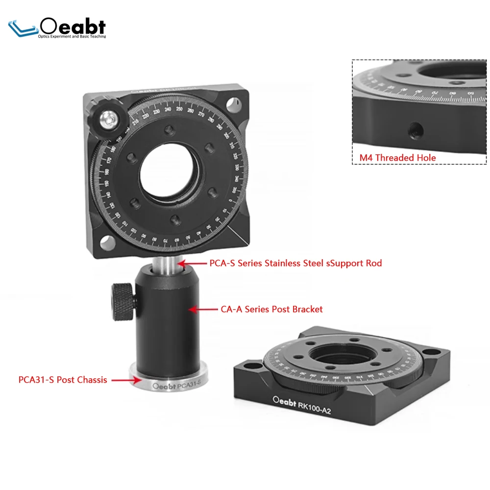 Rotation Mount 360 Degree Indexing Table Optical Adjustment Mirror Frame Fixed Wave Plate Polarizer Compatible SM1 For RK100-A