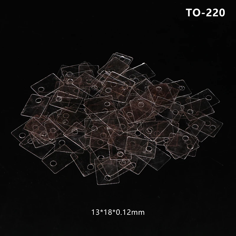 100Pcs 13*18*0.12/18*22*0.12mm TO-220 Mica Insulation Pad Heat Insulation To-220 Insulation Pads Silicone Mica Sheet Insulation