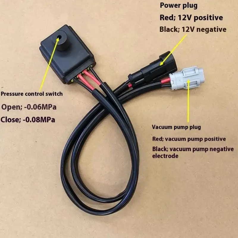 12V PositivePressure Control Switch Electric Vehicle Car Vacuum Pump Controller -0.06MPa -0.08MPa Brake Booster Pressure Sensor