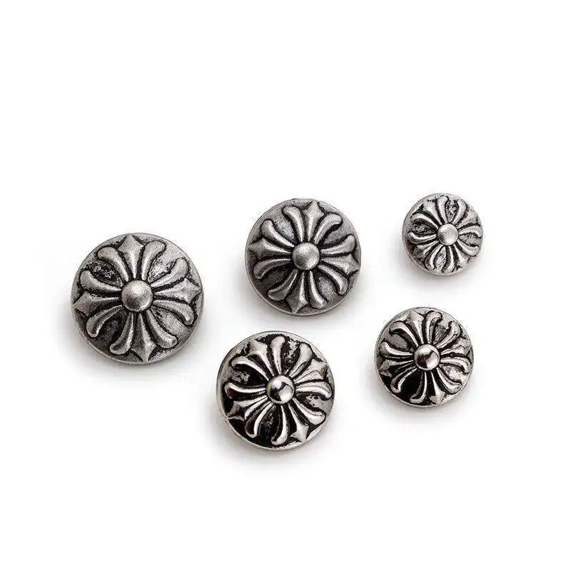 10Pcs High-Grade Metal Buttons Fashionable Retro Hand-Sewn Buttons Retro Cufflinks Decorative Buttons