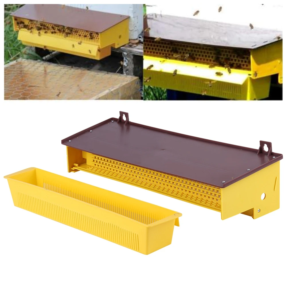 Pollen Collector, Pollen Trap, Beekeeping Tool, Removable Yellow Plastic Pollen Trap with Ventilated Pollen Tray