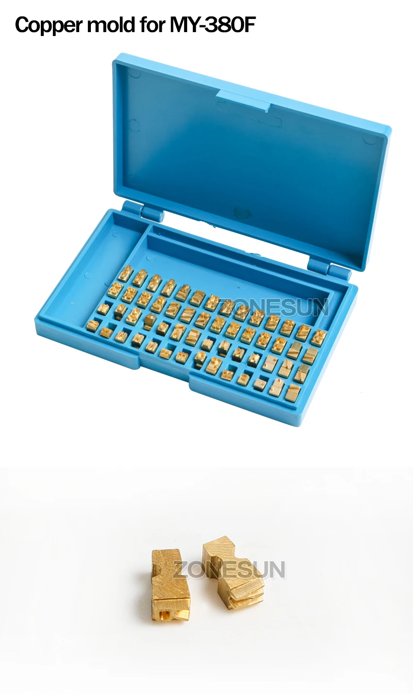 ZONESUN MY380 Alphabet Letter Fonts of Ribbon Printer Heat Stamping Head Ribbon Hot Stamping Spare Part Expiration Code Printer