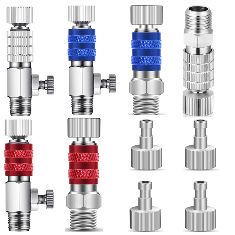 Airbrush Quick Disconnect Accessories 1/8 Quick Realse Fitting Adapter with 1 Extra Quick Connector Hose Air Brush Parts