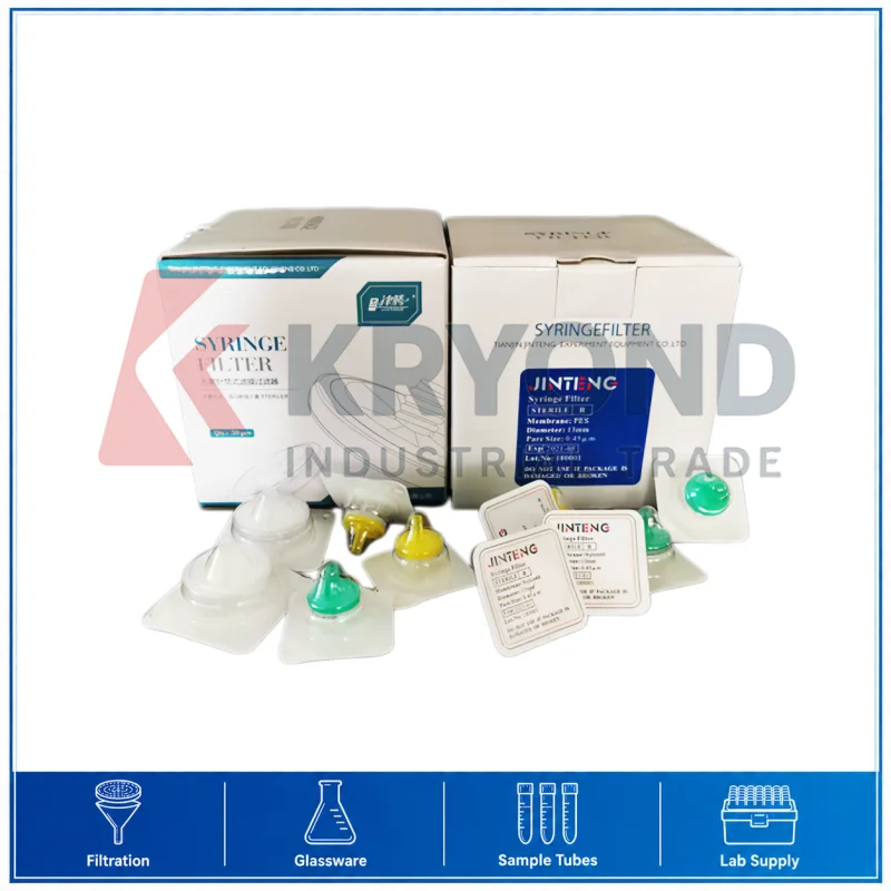 Syringe Filters 0.22µm 0.45µm Lab Sterile Nylon PES PTFE Membrane Chemistry Laboratory Use Original Product 50Pcs Pack Set Kit