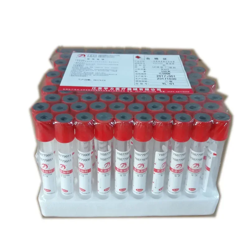 100 Tubes Platelet Rich Fibrin Tube with No Additive 10ml Vacutainer Blood Collection Tubes for Veterinary Lab Supplies