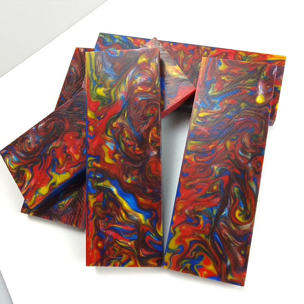 2pcs Red Mixed Resin Material for DIY Knife Handle Making Material Compound Resin Material Slingshot Handle Material 120x40x8mm