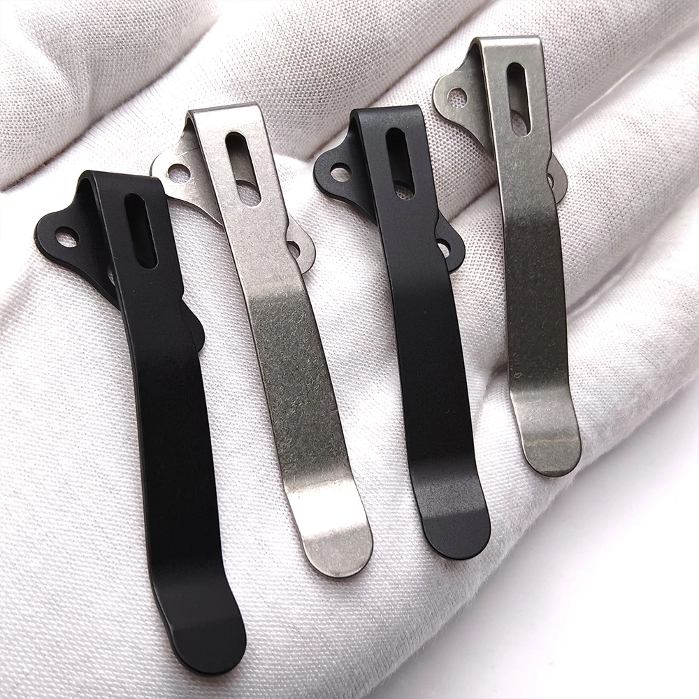 1piece Titanium Alloy Back Clip Folding Knife Pocket Back Clamps For Demk AD20/20.5 Folding Knife DIY Parts Accessories