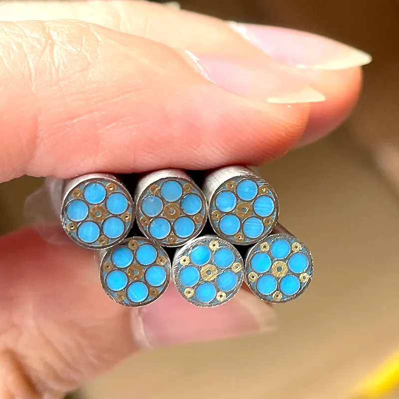 1piece 6mm Colored Resin Filling Mosaics Pin Rivets for Knife Handle Decorative Material Mosaic Rivets Steel Tube Length 60mm