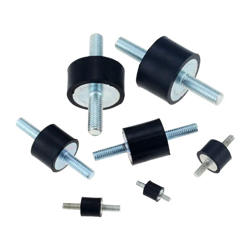 4pcs/lot Double Male Thread Rubber Shock Absorbers Anti Vibration Silent block Boat Car Bobbin Shock Absorber Tools M3 M4 M6 M8