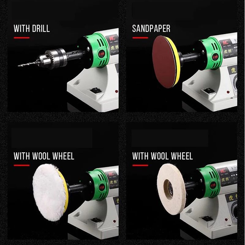 220V jewelry stone grinder, desktop electric polisher, desktop lathe polisher, adjustable speed 0-10000RPM, 750W