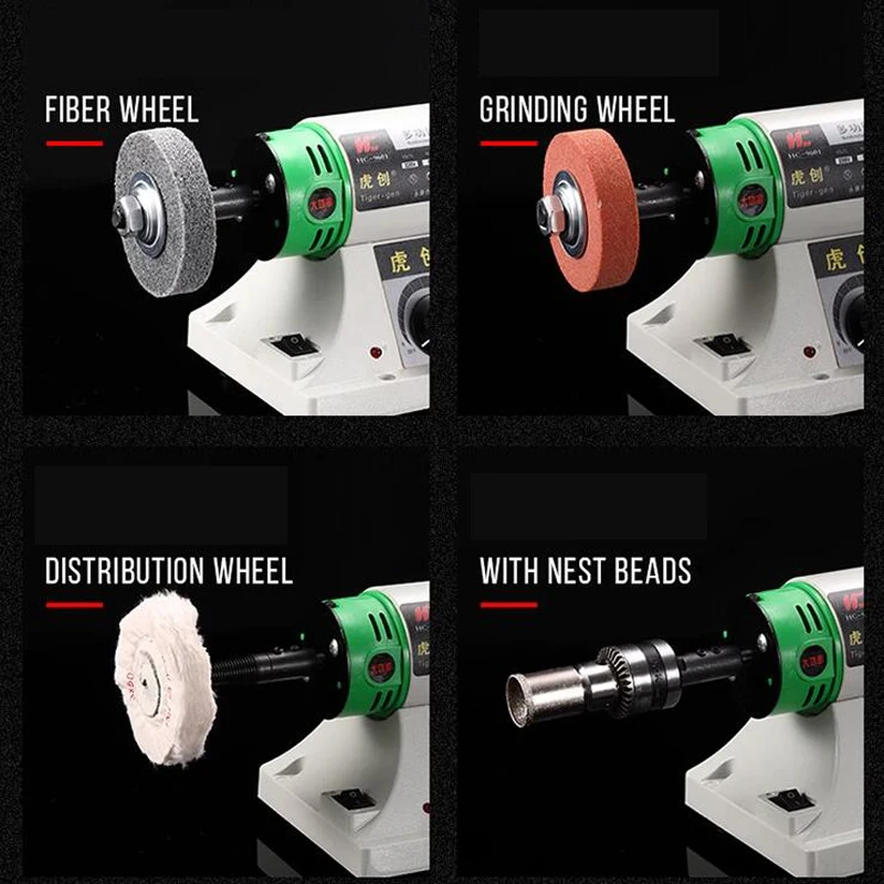 220V jewelry stone grinder, desktop electric polisher, desktop lathe polisher, adjustable speed 0-10000RPM, 750W