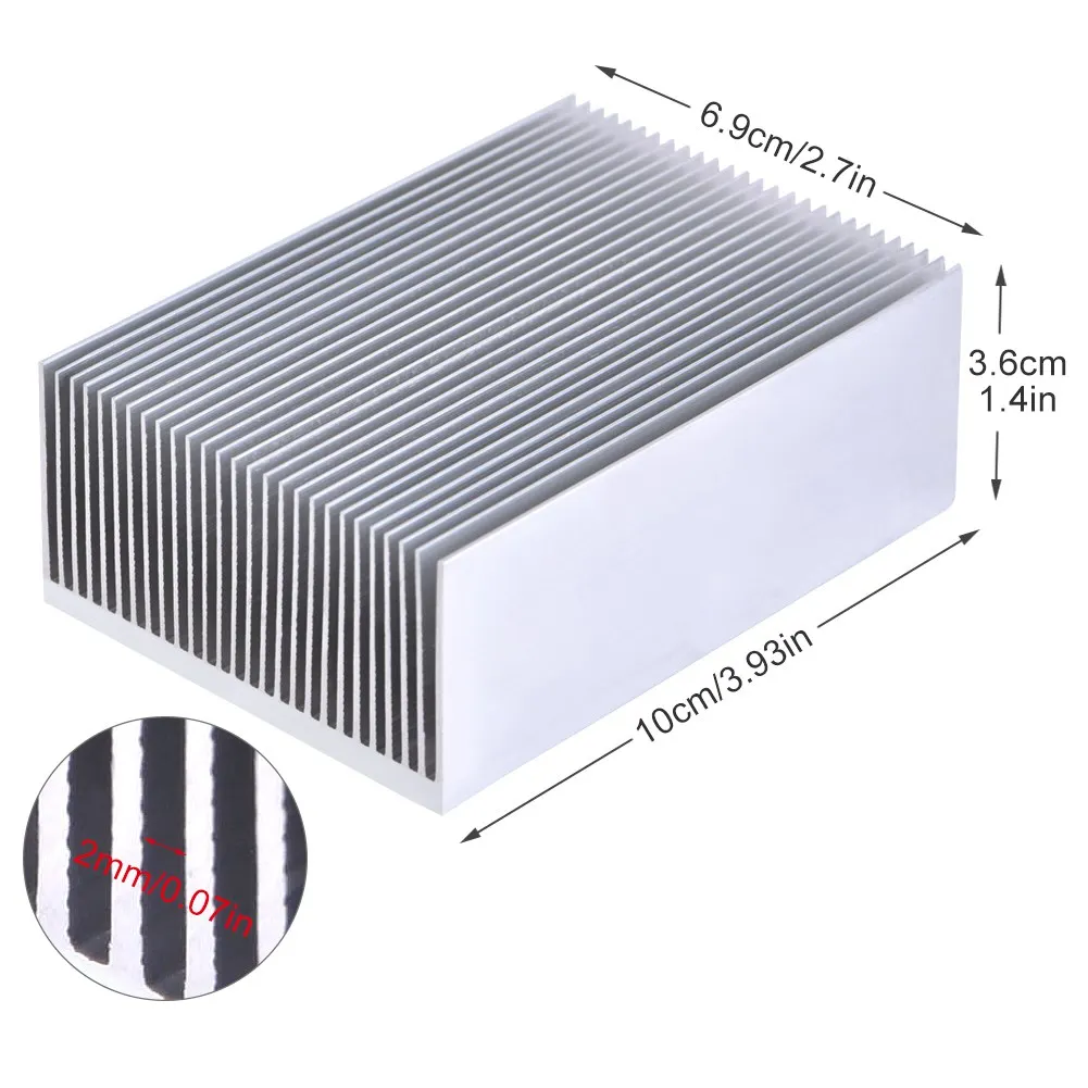 Aluminum Heatsink Aluminum Heatsink Heat Sink Cooling for Led Amplifier Transistor IC Module 100*69*36mm Cooler Heat Sink
