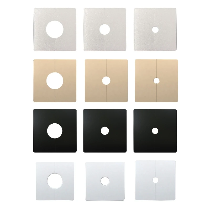 1 Pc Wall Split Flange Square Escutcheon Plate Water Pipe Wall Covers Reserved Drill Hole Panel Decor for Wires Faucets Pipes