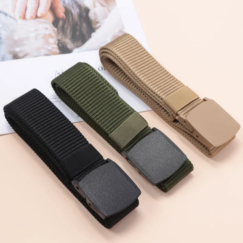 Automatic Plastic Buckle Nylon Webbing Belt Quick Dry Outdoor Belt Lightweight Breathable Quick Release Buckle for Men Women
