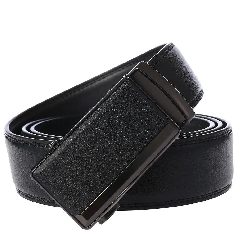 Men's Leather Belts Fashion Automatic Buckle Cowskin Male Belts Luxury Designer Black Brown 3.5cm