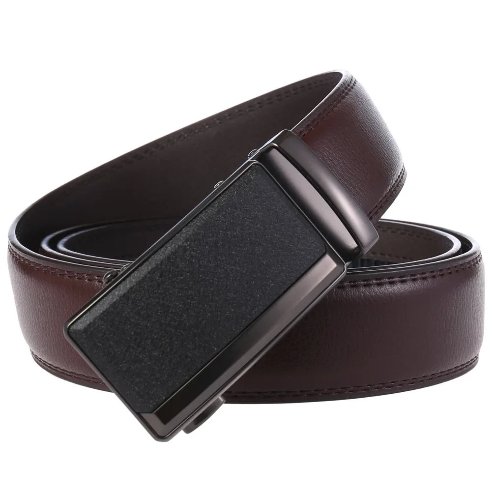 Men's Leather Belts Fashion Automatic Buckle Cowskin Male Belts Luxury Designer Black Brown 3.5cm