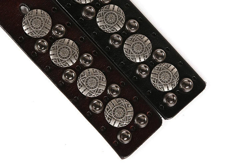 Hip Hop Metal Round Rivet Cowboy Belt Genuine Leather Cowskin Men Belt Punk Big Rivet Jeans Studded Belts For Men Ceinture Homme